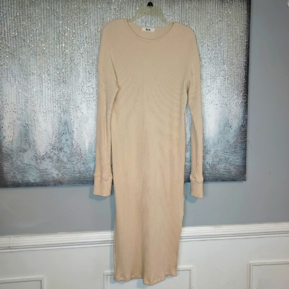 LETT Long rib knit dress Sz-M